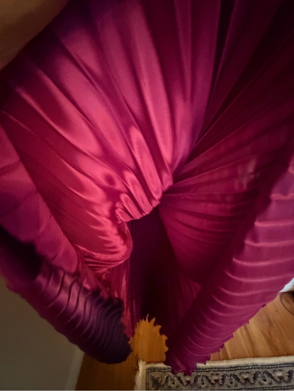 Cache Plunge Halter Ombre Pleated Maxi Dress - Purple - Picture 11 of 13